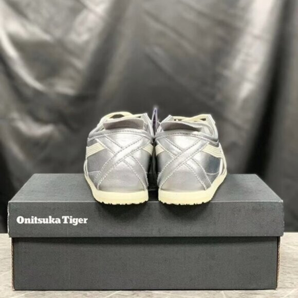 Onitsuka Tiger by Asics Silver and Cream Sneakers - Picture 4 of 6